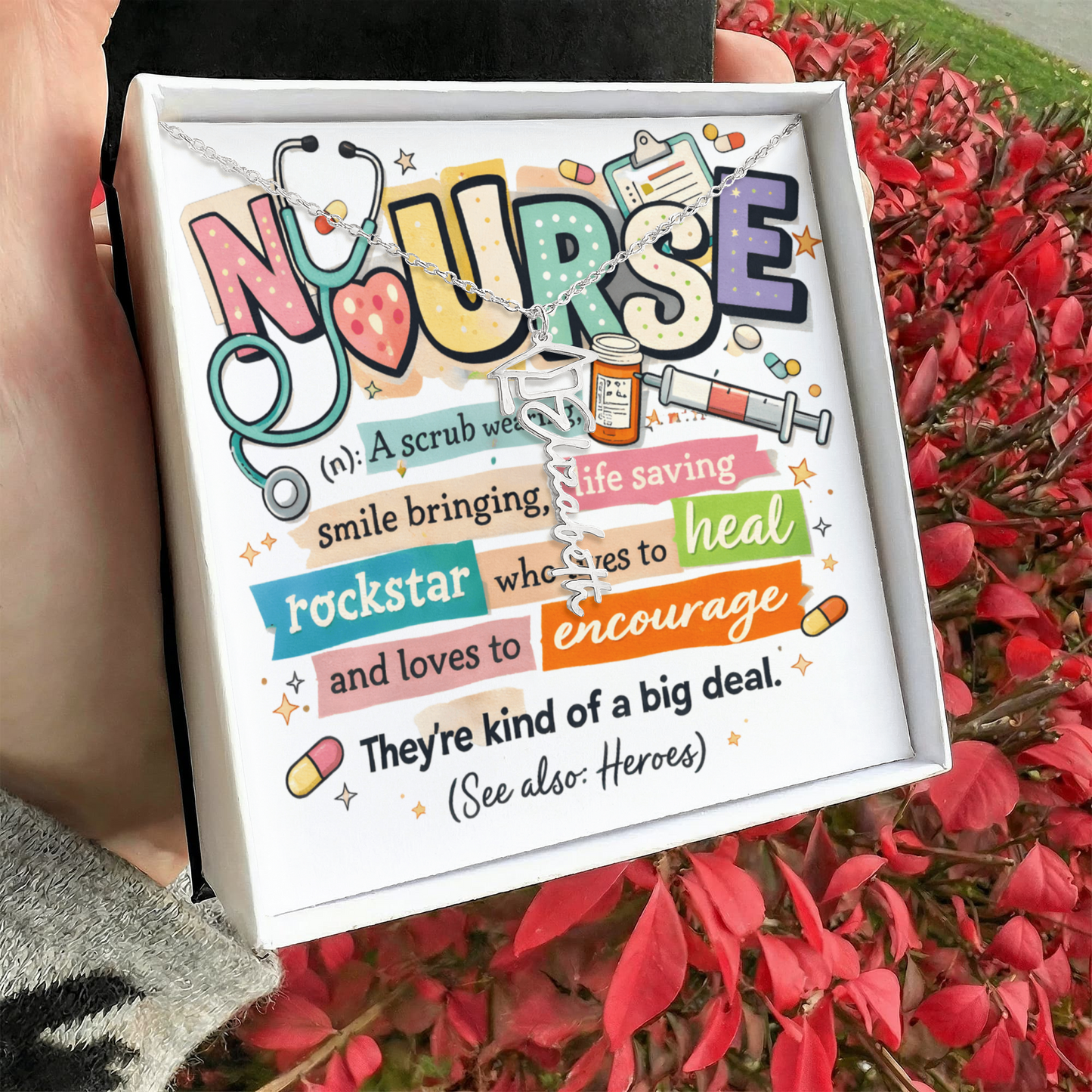 Graduation Name Necklace for a Nurse