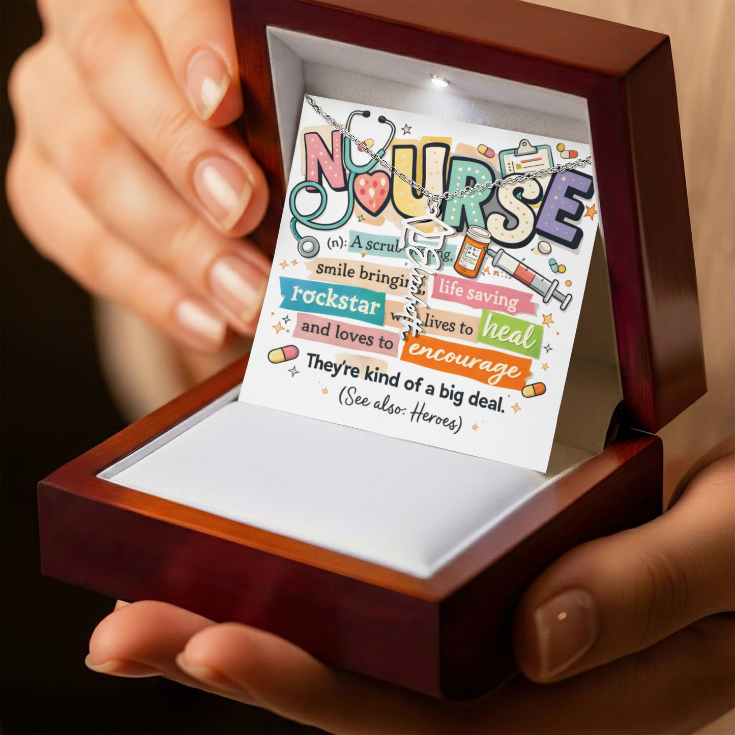 Graduation Name Necklace for a Nurse